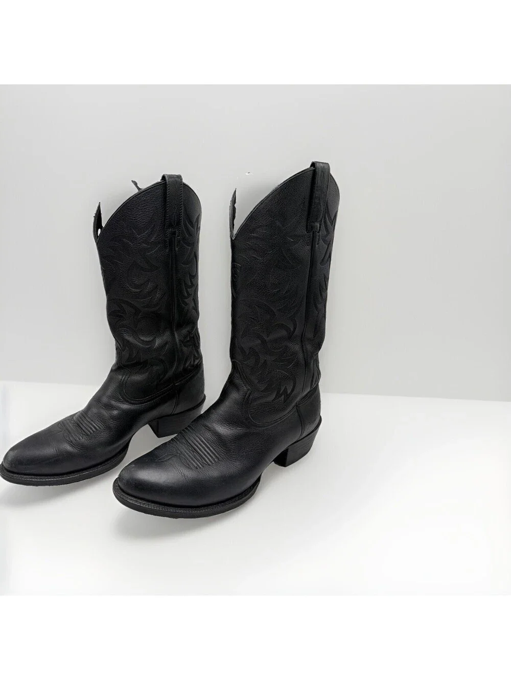 Ariat Heritage R Toe Black Leather Cowboy Boots Men’s 12 D 10002218